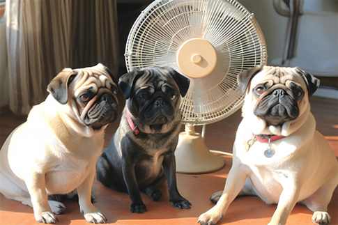 ペットの熱中症対策ポイントイラスト